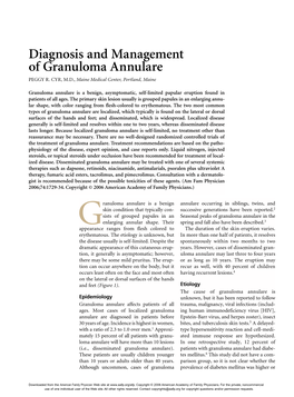 Granuloma Annulare PEGGY R