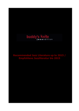 Recommended Jazz Literature up to 2015