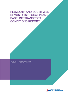 Plymouth and South West Devon Joint Local Plan - Baseline Transport Conditions Report