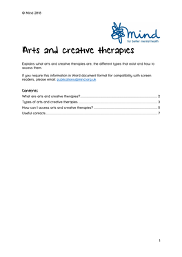 Arts and Creative Therapies