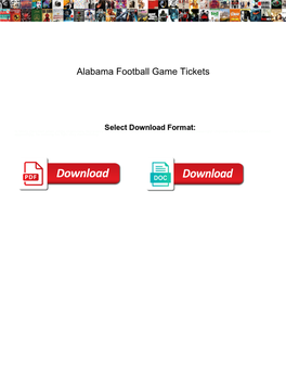 Alabama Football Game Tickets