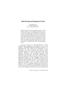 Indo-European Expansion Cycles