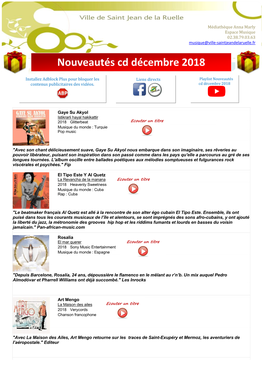 Liste Des Nouveautés Cd