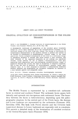 Gradual Evolution of Conodontophorids in the Polish Triassic