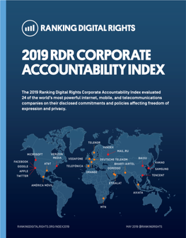 2019 RDR Corporate Accountability Index 3 and Took Steps to Demonstrate Oversight and Accountability Around Risks to Freedom of Expression and Privacy