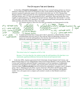 Key Genetics Problems and Chi Square