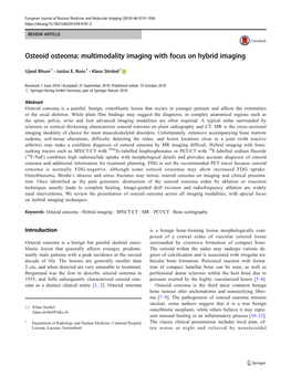 Osteoid Osteoma: Multimodality Imaging with Focus on Hybrid Imaging