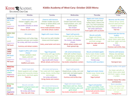 Kiddie Academy of West Cary: October 2020 Menu