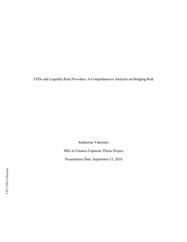 Cfds and Liquidity Risk Providers: a Comprehensive Analysis on Hedging Risk