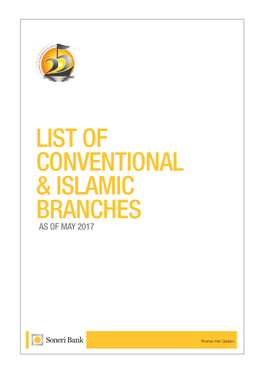 List of Conventional & Islamic Branches
