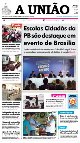 Escolas Cidadãs Da PB São Destaque Em Evento De Brasília