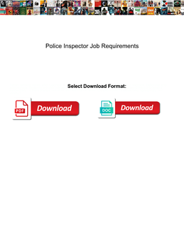 Police Inspector Job Requirements