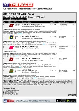 At the Races PDF FORM GUIDE