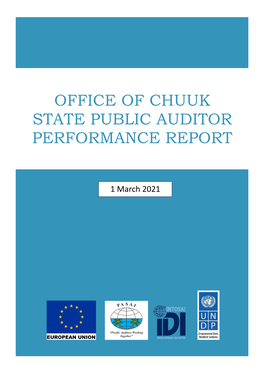 Office of Chuuk State Public Auditor Performance Report