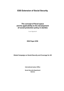 The Concept of Fiscal Space and Its Applicability to the Development of Social Protection Policy in Zambia