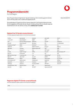 Programmübersicht Für Ihre Region