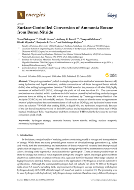 Surface-Controlled Conversion of Ammonia Borane from Boron Nitride