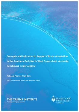 Concepts and Indicators to Support Climate Adaptation in the Southern Gulf, North West Queensland, Australia: Benchmark Evidence Base