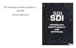 SDI: Technology, Survivability, and Software (May 1988)