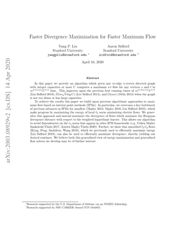 Faster Divergence Maximization for Faster Maximum Flow