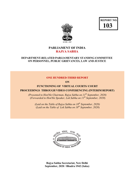 Functioning of Virtual Courts/ Court Proceedings Through Video Conferencing (Interim Report)