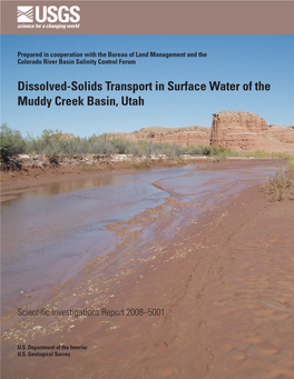 Dissolved-Solids Transport in Surface Water of the Muddy Creek Basin, Utah