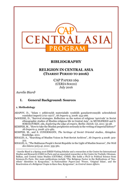 Bibliography Religion in Central Asia