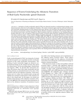 Sequence of Events Underlying the Allosteric Transition of Rod Cyclic Nucleotide–Gated Channels