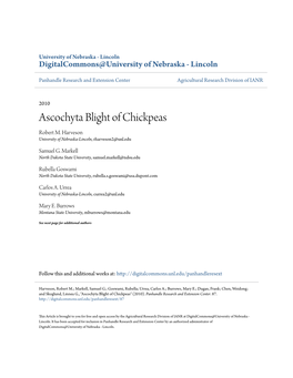 Ascochyta Blight of Chickpeas Robert M