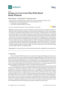 Design of a Low-Cost Ultra-Wide-Band Radar Platform