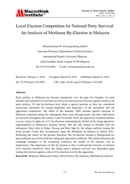 An Analysis of Merlimau By-Election in Malaysia