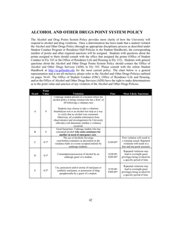 Alcohol and Other Drugs Point System Policy