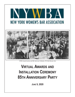Virtual Awards and Installation Ceremony 85Th Anniversary Party