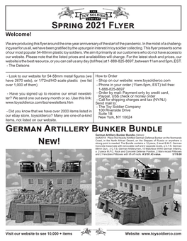 Spring 2021 Flyer German Artillery Bunker Bundle New!