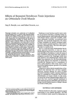 Effects of Repeated Botulinum Toxin Injections on Orbicularis Oculi Muscle