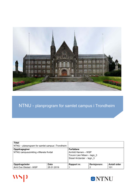 NTNU - Planprogram for Samlet Campus I Trondheim