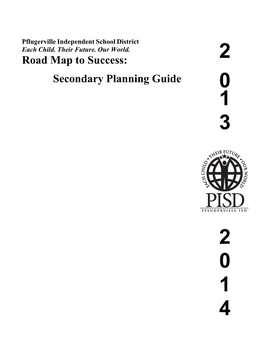 Road Map to Success: Secondary Planning Guide Table of Contents