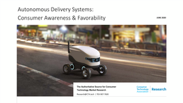 Autonomous Delivery Systems: Consumer Awareness & Favorability