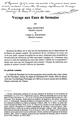 Sermaize-Les-Bains Est Le Seul Site De Thermalisme Que Le Département De La Marne Ait Jamais Compté