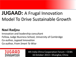 JUGAAD: a Frugal Innovation Model to Drive Sustainable Growth