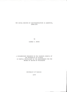 Social Origins of Counterrevolution in Argentina, 1900-1932