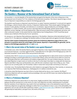 Preliminary Objections in the Gambia V. Myanmar at the International