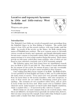 And 14Th-Century West Yorkshire Wenyeva Atte Grene