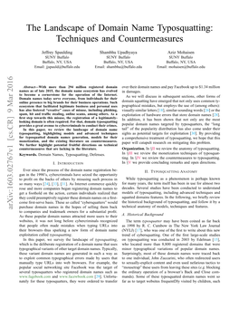 The Landscape of Domain Name Typosquatting