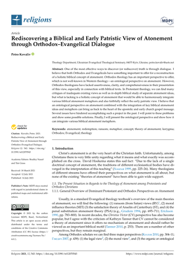 Rediscovering a Biblical and Early Patristic View of Atonement Through Orthodox–Evangelical Dialogue