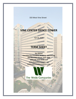 Vine Center Office Tower Term Sheet