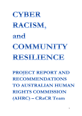 Cyber Racism and Community Resilience