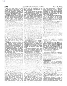 CONGRESSIONAL RECORD—HOUSE March 28, 2000 ‘‘Ross Adair Spent Most of His Adult Plained What the Amendment Was and and Where Freedom Was