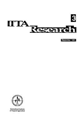 International Institite of Tropical Agriculture Number 3 September 1991 in 1Esearch