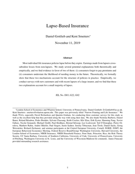 Lapse-Based Insurance